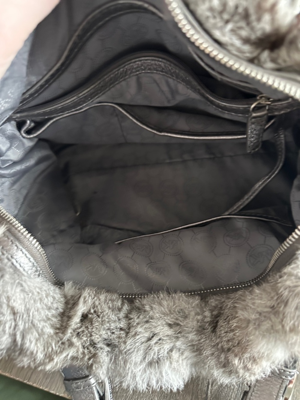 Michael Kors Gray Genuine Fur bag & free MK dustbag - Picture 9 of 10